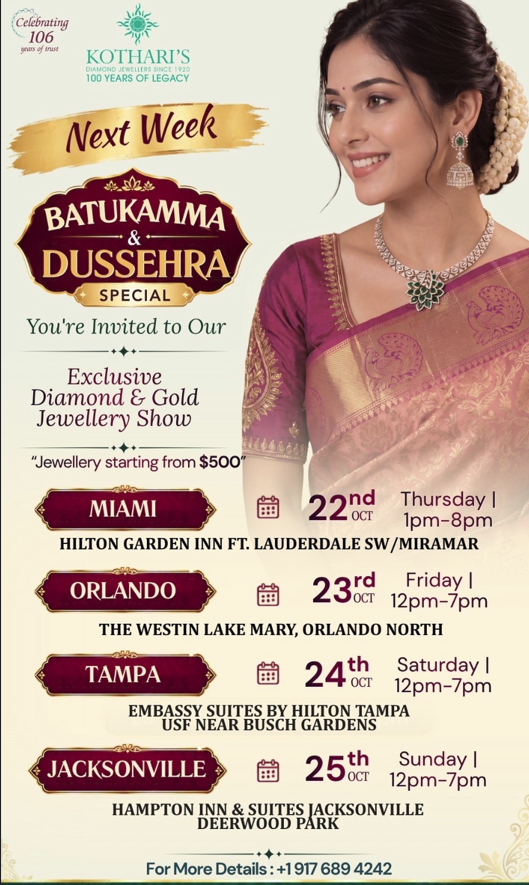 Kothari’s Batukamma & Dussehra Special – Diamond & Gold Jewellery Show
