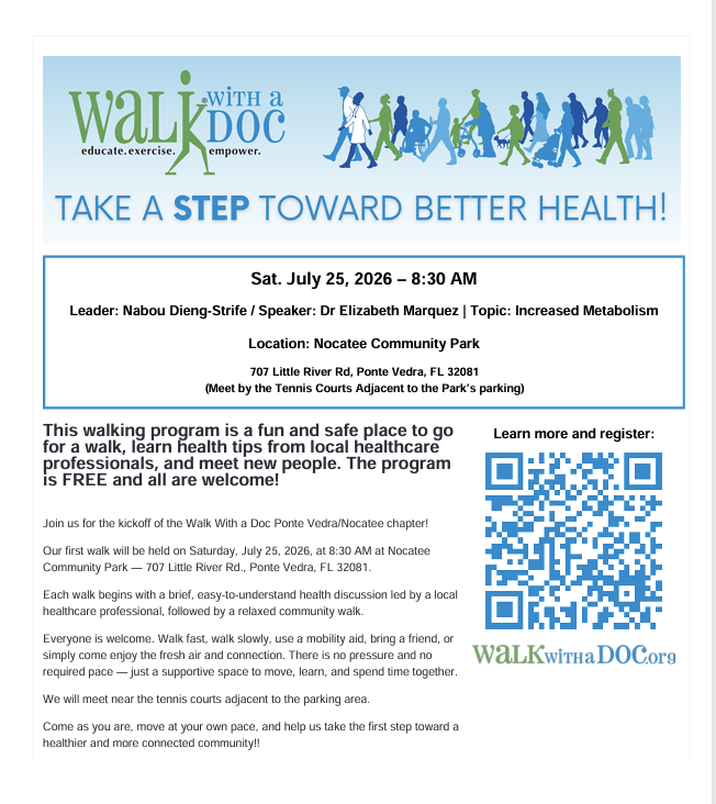 Walk With a Doc – Ponte Vedra/Nocatee Chapter Kickoff