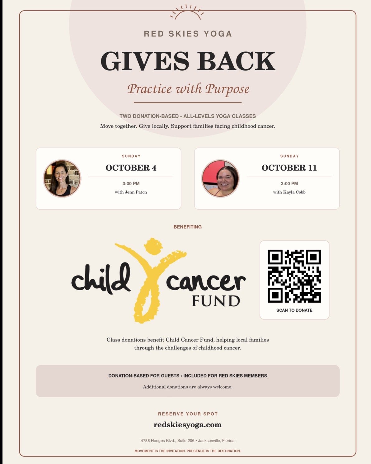 Red Skies Yoga Gives Back, Practice with Purpose